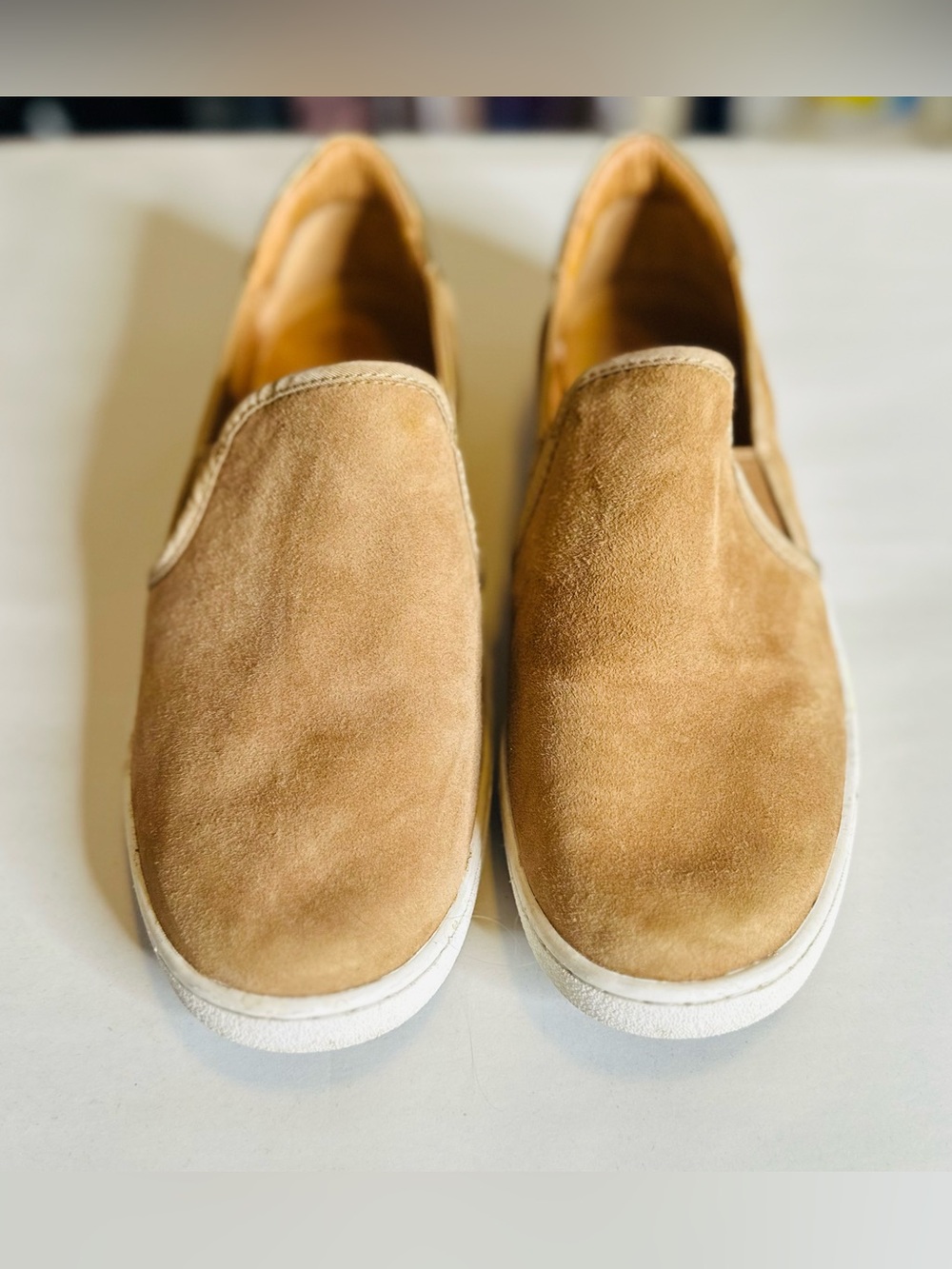 UGG Tan Suede Slip-On Sneakers Women’s Size 12 - Picture 2 of 7